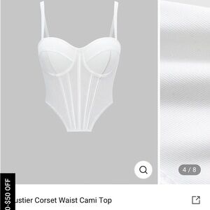White Bustier Corset Waist Cami Top